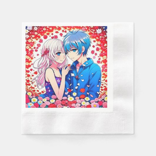 Serviette En Papier Anime Couple Mariage unique (Devant)