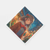 Serviette En Papier Anime Girl à Noël ou la veille du Nouvel An (Coin)
