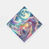 Serviette En Papier Anime Girl chanter Moonlight Pixie Rainbow Mermaid (Coin)