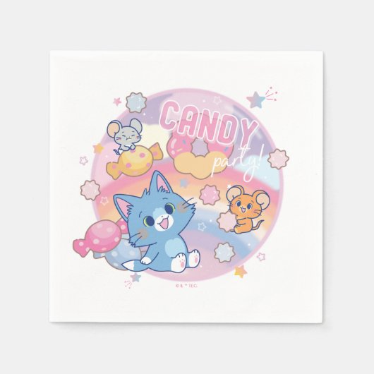 Serviette En Papier Anime Tom et Jerry Candy Party (Devant)