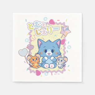 Serviette En Papier Anime Tom et Jerry Strawberry Fun