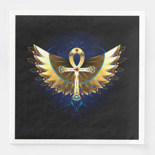 Serviette En Papier Ankh or avec ailes