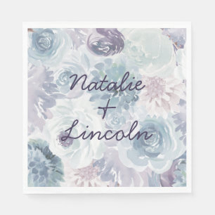 Serviette En Papier Annabelle Floral Vintage Monogram de Mariage Dîner