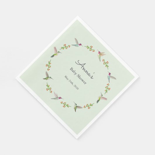 Serviette En Papier Anna's Hummingbirds baby Shower (Coin)