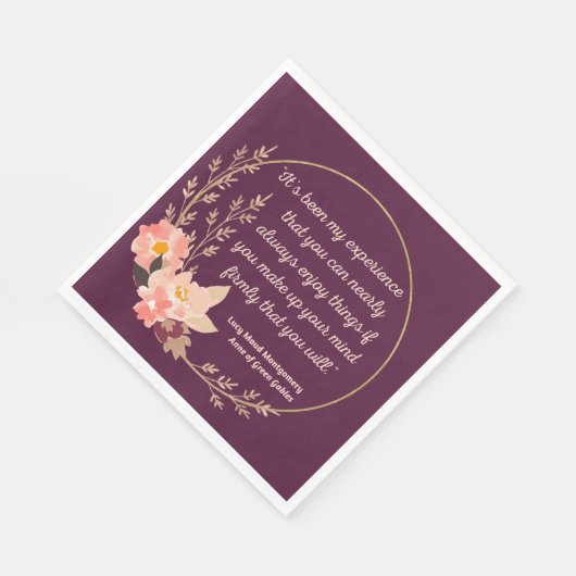 Serviette En Papier Anne Of Green Gables Citation I - Style mignon (Coin)