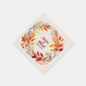 Serviette En Papier Anneau de feuilles d'automne : serviettes Mariages (Coin)