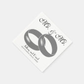 Serviette En Papier Anneaux de mariage gay personnalisés Mariage (Coin)