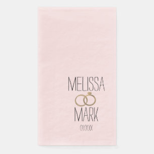 Serviette En Papier Anneaux de mariage simples anneaux en or faux rose