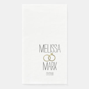Serviette En Papier Anneaux de mariage simples en faux or