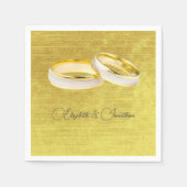 Serviette En Papier Anneaux Mariage Or Conception personnalisée (Devant)