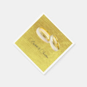 Serviette En Papier Anneaux Mariage Or Conception personnalisée (Coin)