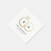 Serviette En Papier Anneaux Mariages dorés modernes Cocktail Napkin (Coin)
