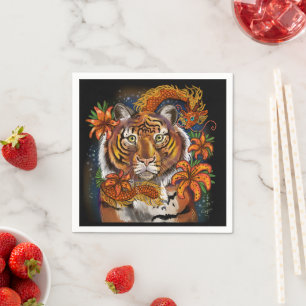 Serviette En Papier Année chinoise du tigre