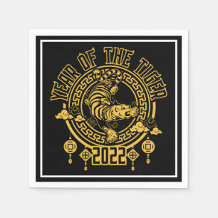 Serviette En Papier Année chinoise du tigre 2022 Silhouette