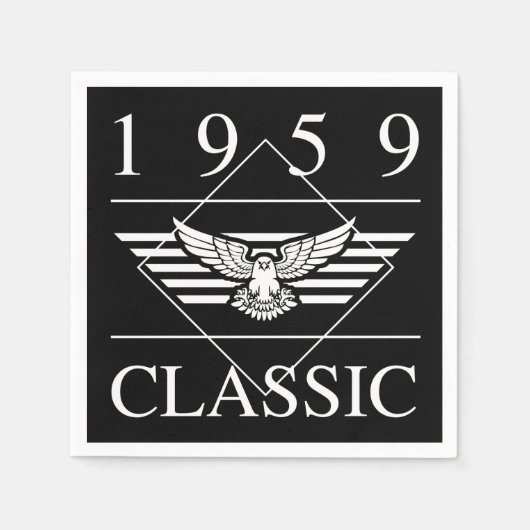 Serviette En Papier Année classique de naissance 1959 (Devant)