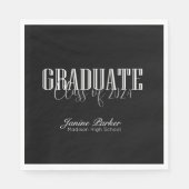 Serviette En Papier Année de classe moderne Classic Black Graduation P (Devant)