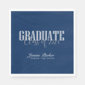 Serviette En Papier Année de classe moderne Classic Blue Graduation Pa (Devant)