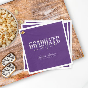 Serviette En Papier Année de classe moderne Classic Purple Graduation 