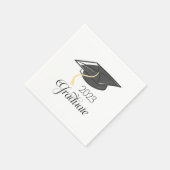 Serviette En Papier Année de graduation personnalisée Fête Noir Cap Gr (Coin)