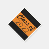 Serviette En Papier Année de la classe Orange & Noir (Coin)