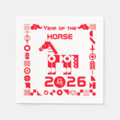 Serviette En Papier Année du cheval 2026 (Devant)