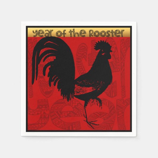 Serviette En Papier Année du coq 2017 Papier Napkin 1 (Devant)