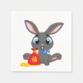 Serviette En Papier Année du lapin Cartoon Red Sack serviettes (Devant)