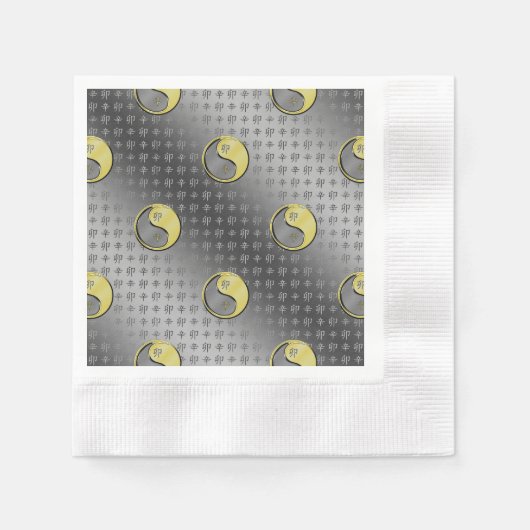 Serviette En Papier Année du lapin métallique (Devant)