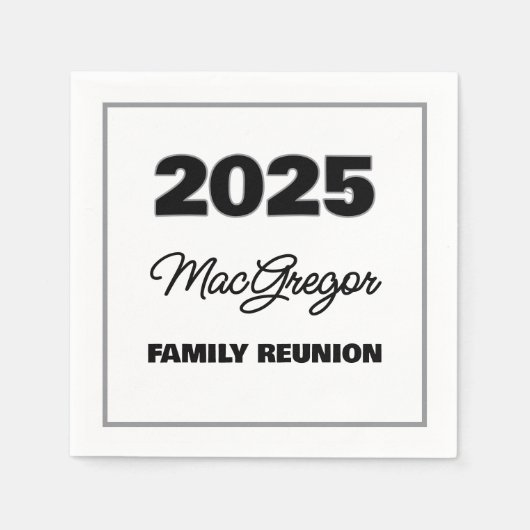 Serviette En Papier Année du nom de la réunion familiale (Devant)