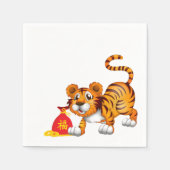 Serviette En Papier Année du sac rouge caricature de tigre (Devant)