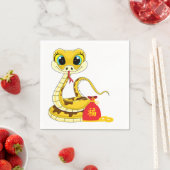 Serviette En Papier Année du serpent Cartoon Red Sack Napkins (En situation)