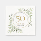 Serviette En Papier Année Mariage Feuilles de verdure (Devant)