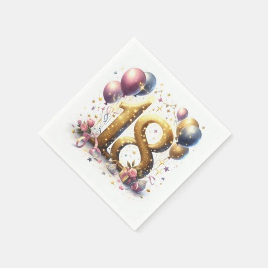 Serviette En Papier Anniversaire 18 ans (Coin)