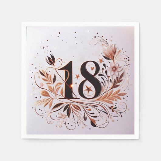 Serviette En Papier Anniversaire 18 ans (Devant)