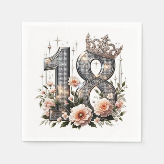 Serviette En Papier Anniversaire 18 ans (Devant)