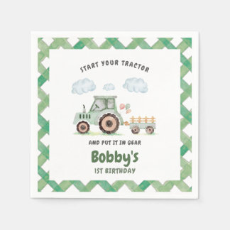 Serviette En Papier Anniversaire 1 an de votre tracteur