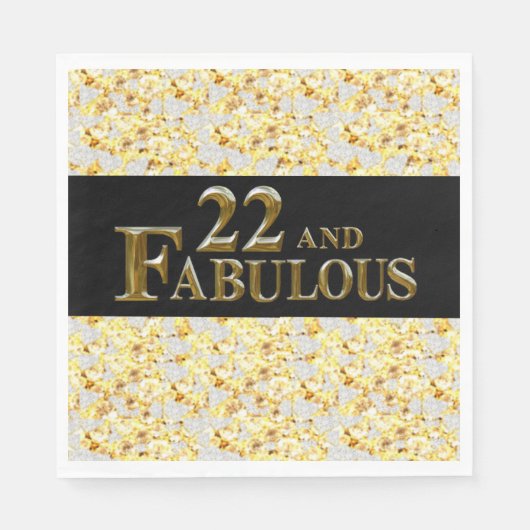 Serviette En Papier Anniversaire 22 ans (Devant)