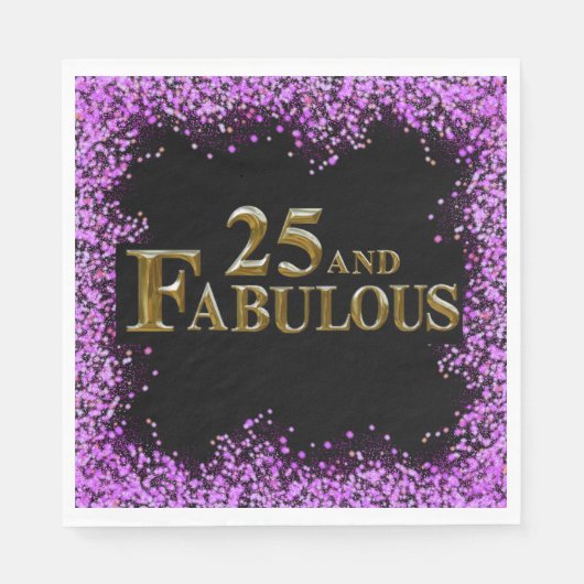 Serviette En Papier Anniversaire 25 ans (Devant)