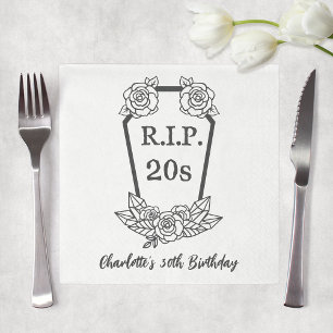 Serviette En Papier Anniversaire 30 ans Rip 20 ans Cercueil Thème Hall