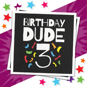 Serviette En Papier Anniversaire 3 ans Garçon 3 ans Fête d'anniversair