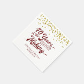 Serviette En Papier Anniversaire 40 ANS DANS LA Confetti D'Or (Coin)