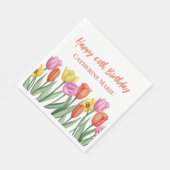 Serviette En Papier Anniversaire 60 ans Fleurs (Coin)