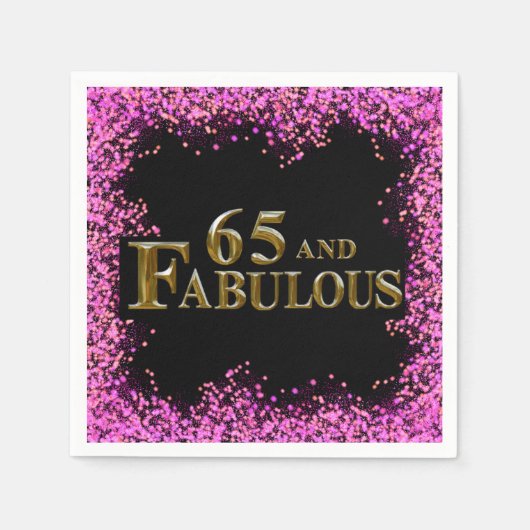 Serviette En Papier Anniversaire 65 ans (Devant)