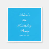 Serviette En Papier Anniversaire 6ème Nom personnalisé Couleur Âge (Devant)