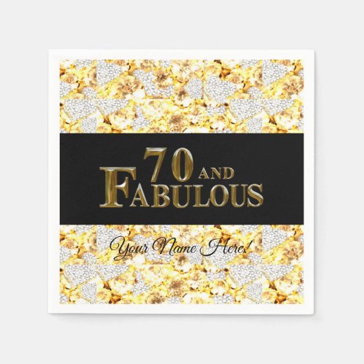 Serviette En Papier Anniversaire 70 ans (Devant)