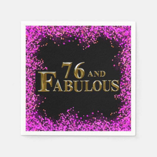 Serviette En Papier Anniversaire 76 ans (Devant)