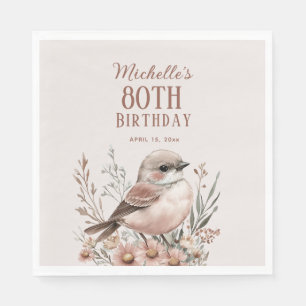 Serviette En Papier Anniversaire 80 ans de Brown Bird