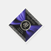Serviette En Papier Anniversaire 80 ans | Leopard - bleu pourpre - Per (Coin)