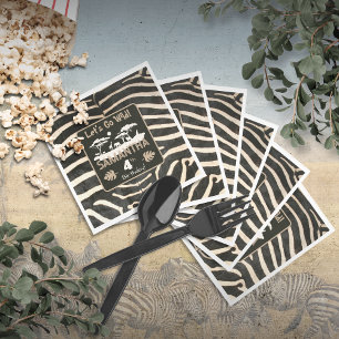 Serviette en papier anniversaire à motif zèbre imp