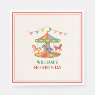 Serviette En Papier Anniversaire adorable du carrousel